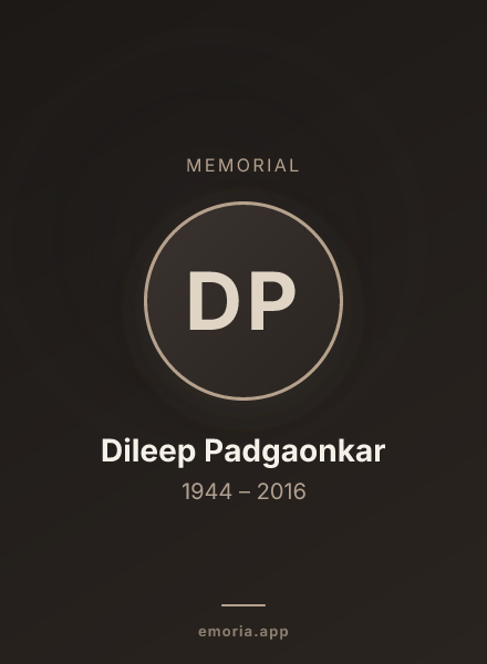 Memorial portrait of Dileep Padgaonkar