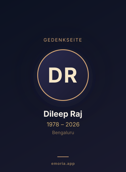 Gedenkportrait von Dileep Raj