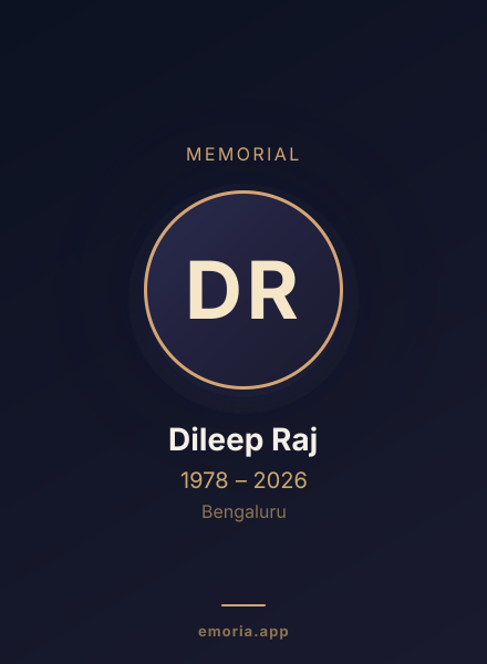 Memorial portrait of Dileep Raj