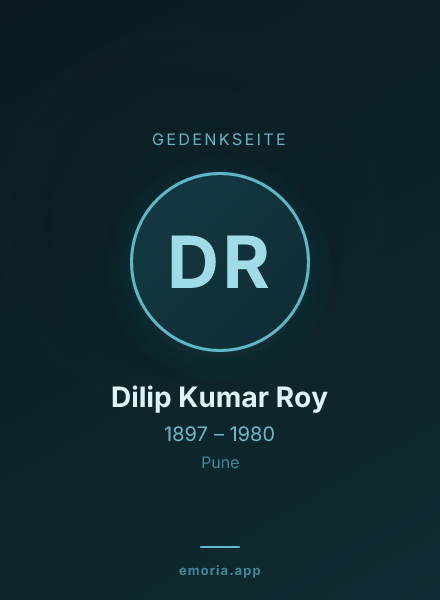 Gedenkportrait von Dilip Kumar Roy