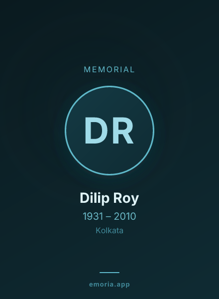 Memorial portrait of Dilip Roy
