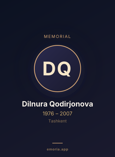Memorial portrait of Dilnura Qodirjonova