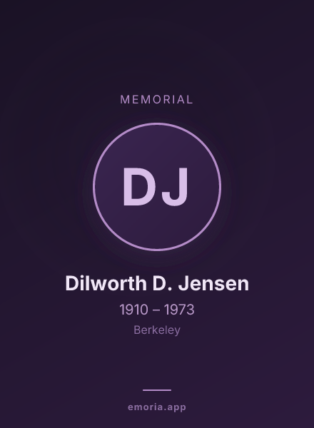 Memorial portrait of Dilworth D. Jensen