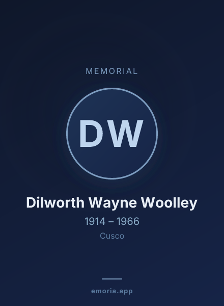 Memorial portrait of Dilworth Wayne Woolley