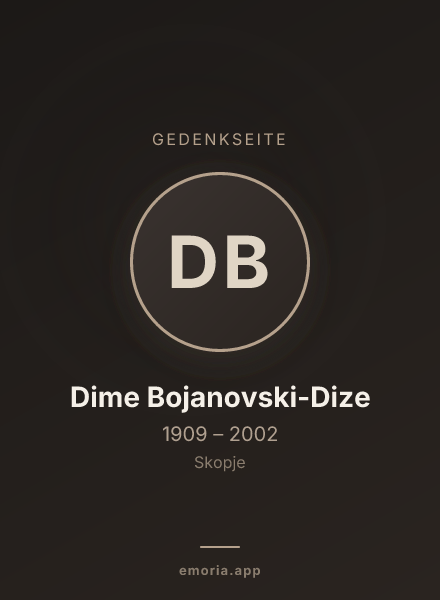 Gedenkportrait von Dime Bojanovski-Dize