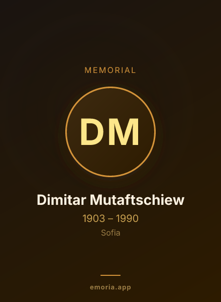 Memorial portrait of Dimitar Mutaftschiew
