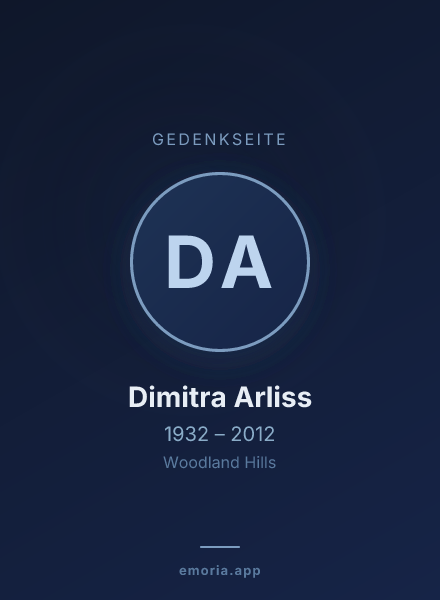 Gedenkportrait von Dimitra Arliss