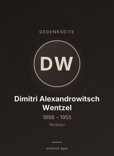 Gedenkportrait von Dimitri Alexandrowitsch Wentzel