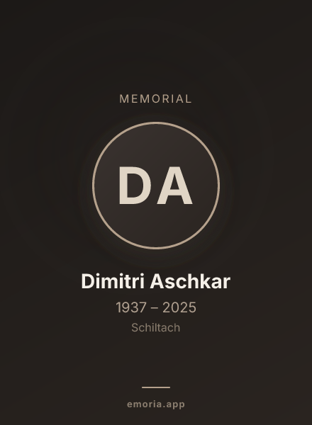 Memorial portrait of Dimitri Aschkar