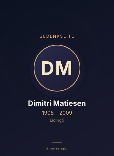 Gedenkportrait von Dimitri Matiesen
