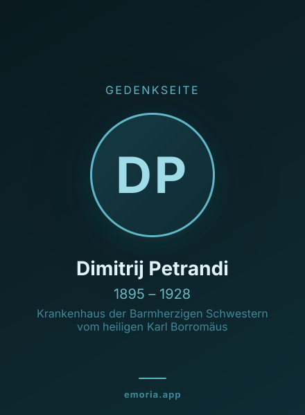 Gedenkportrait von Dimitrij Petrandi