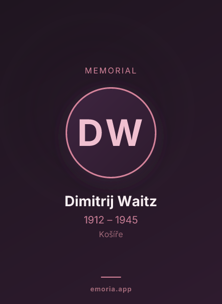 Memorial portrait of Dimitrij Waitz