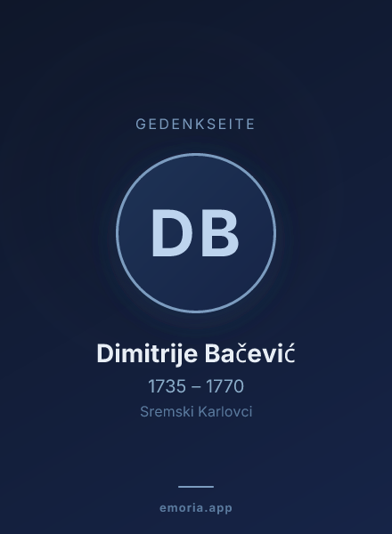 Gedenkportrait von Dimitrije Bačević