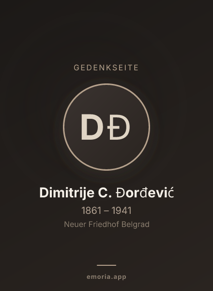 Gedenkportrait von Dimitrije C. Đorđević