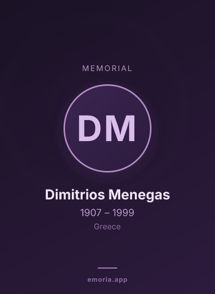 Memorial portrait of Dimitrios Menegas