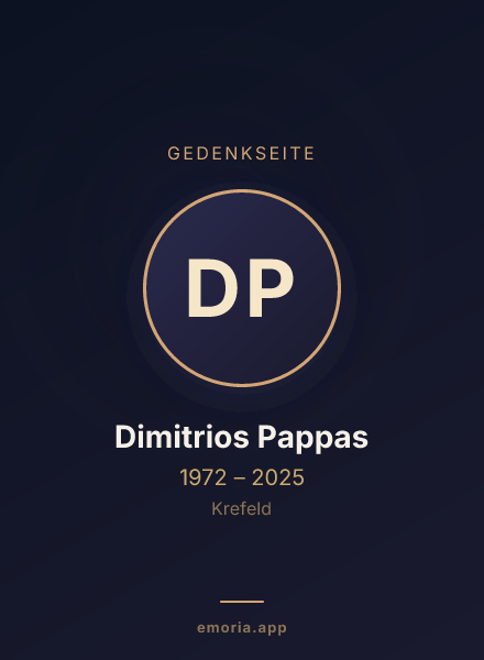 Gedenkportrait von Dimitrios Pappas