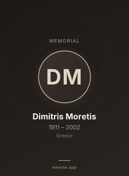 Memorial portrait of Dimitris Moretis