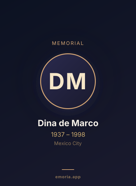 Memorial portrait of Dina de Marco