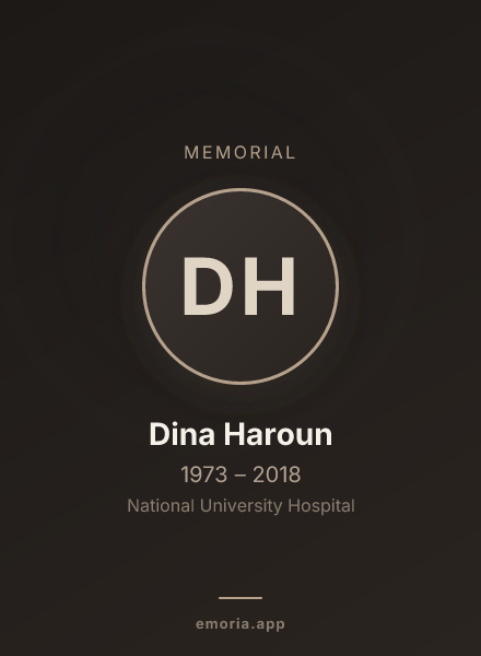 Memorial portrait of Dina Haroun