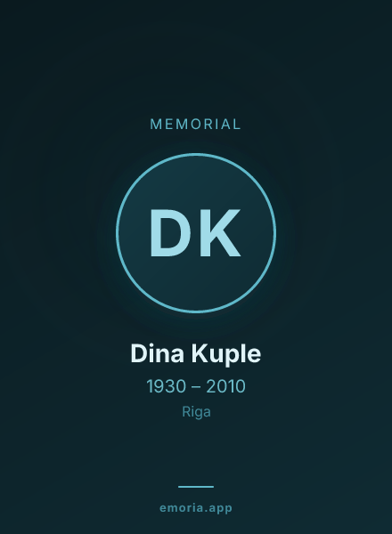 Memorial portrait of Dina Kuple