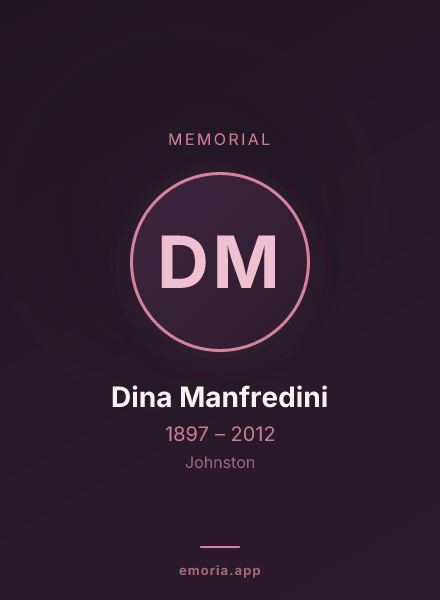 Memorial portrait of Dina Manfredini