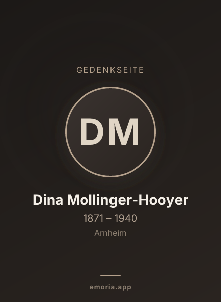 Gedenkportrait von Dina Mollinger-Hooyer