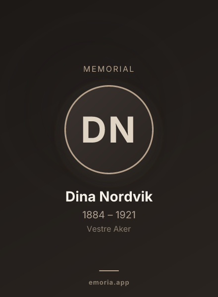 Memorial portrait of Dina Nordvik