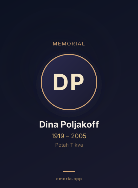 Memorial portrait of Dina Poljakoff