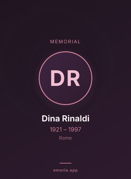Memorial portrait of Dina Rinaldi