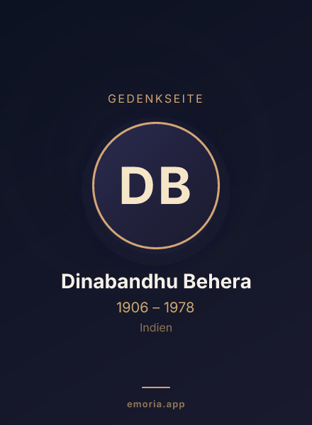 Gedenkportrait von Dinabandhu Behera