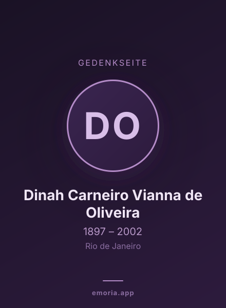 Gedenkportrait von Dinah Carneiro Vianna de Oliveira