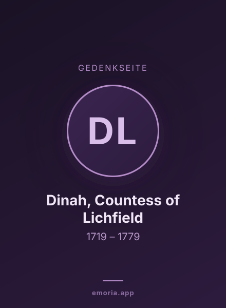 Gedenkportrait von Dinah, Countess of Lichfield