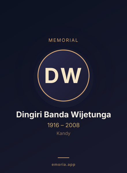 Memorial portrait of Dingiri Banda Wijetunga
