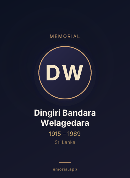 Memorial portrait of Dingiri Bandara Welagedara