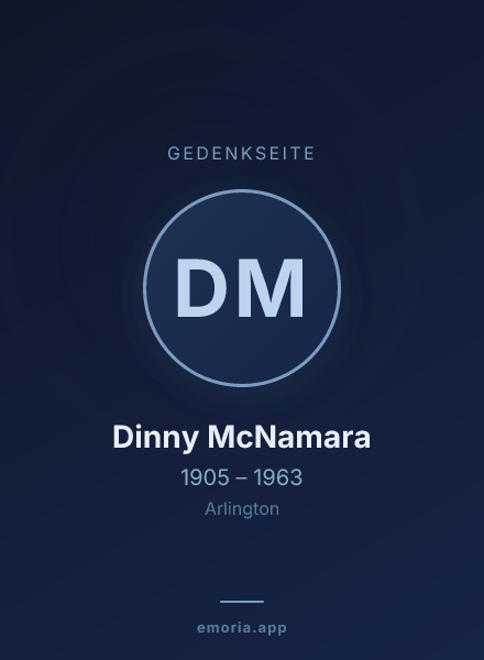Gedenkportrait von Dinny McNamara