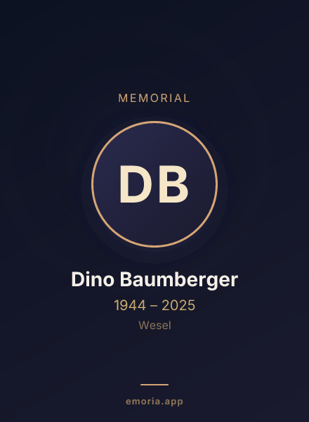 Memorial portrait of Dino Baumberger