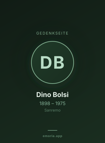 Gedenkportrait von Dino Bolsi