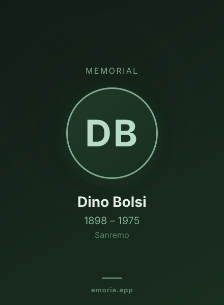 Memorial portrait of Dino Bolsi