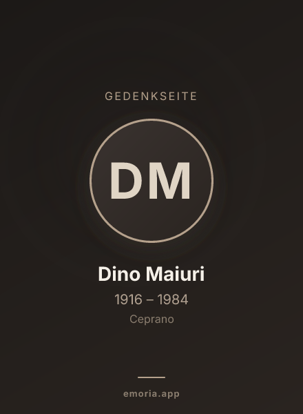 Gedenkportrait von Dino Maiuri