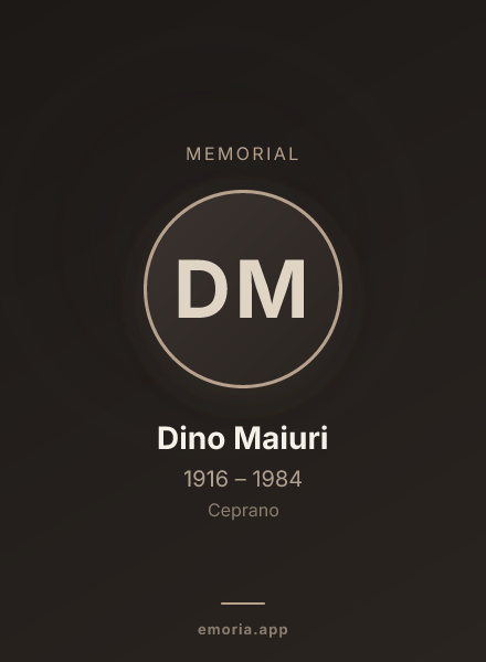 Memorial portrait of Dino Maiuri