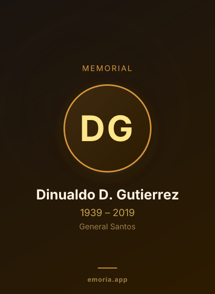 Memorial portrait of Dinualdo D. Gutierrez