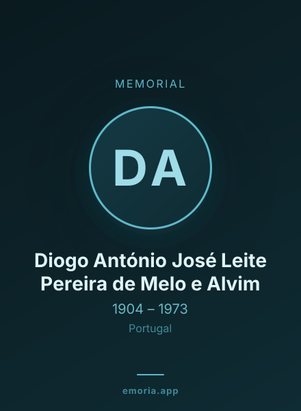Memorial portrait of Diogo António José Leite Pereira de Melo e Alvim