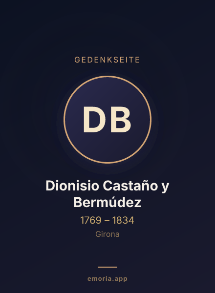 Gedenkportrait von Dionisio Castaño y Bermúdez