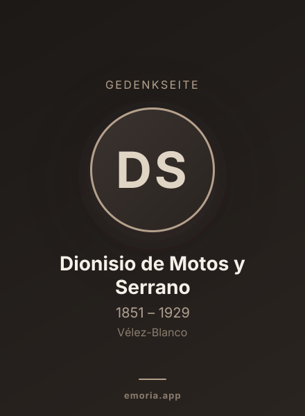 Gedenkportrait von Dionisio de Motos y Serrano