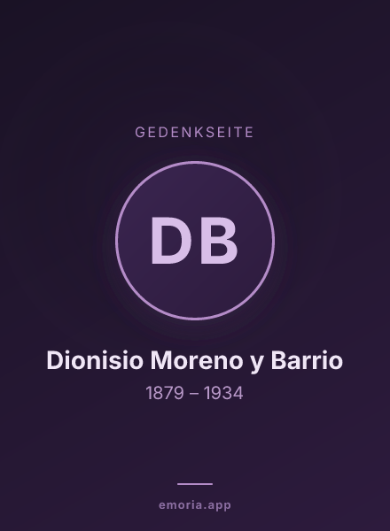 Gedenkportrait von Dionisio Moreno y Barrio