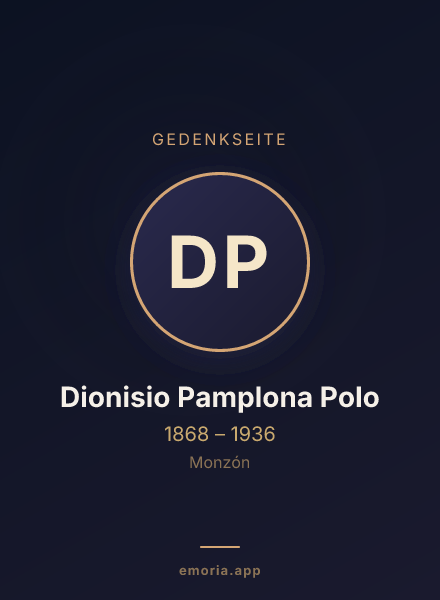 Gedenkportrait von Dionisio Pamplona Polo