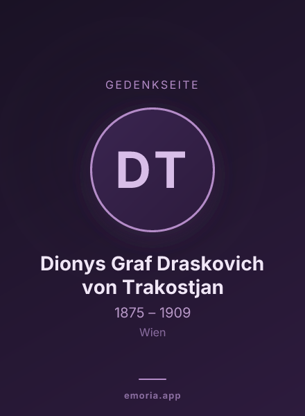 Gedenkportrait von Dionys Graf Draskovich von Trakostjan