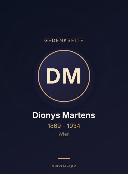 Gedenkportrait von Dionys Martens