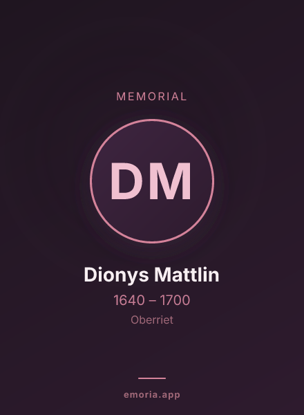 Memorial portrait of Dionys Mattlin