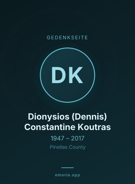 Gedenkportrait von Dionysios (Dennis) Constantine Koutras
